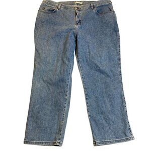 Lee Womens Jeans 20W Petite Relaxed Straight Leg Blue Denim At The Waist
